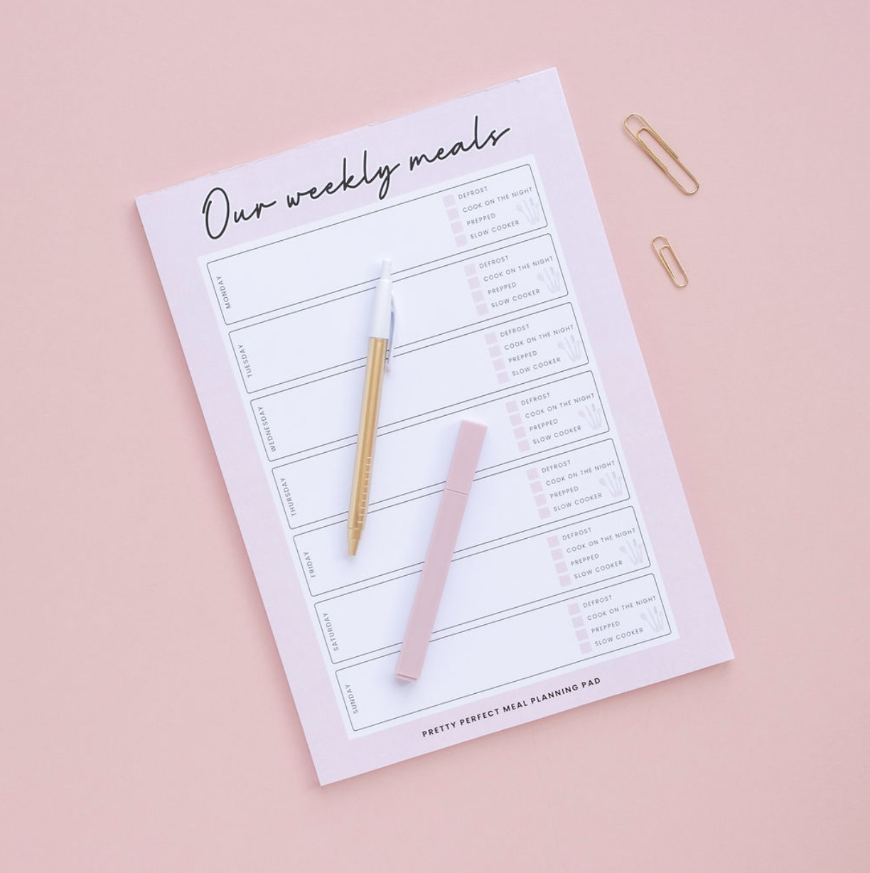 WEEKLY MEAL PLANNER PAD Pretty Perfect Products