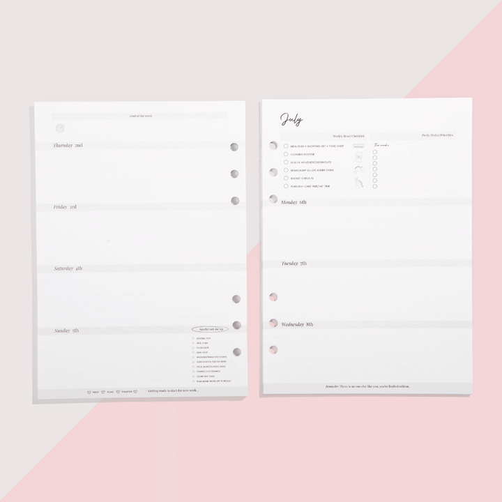 2026 WEEKLY DIARY INSERTS - PRE-ORDER - DUE TO SHIP LATE NOVEMBER