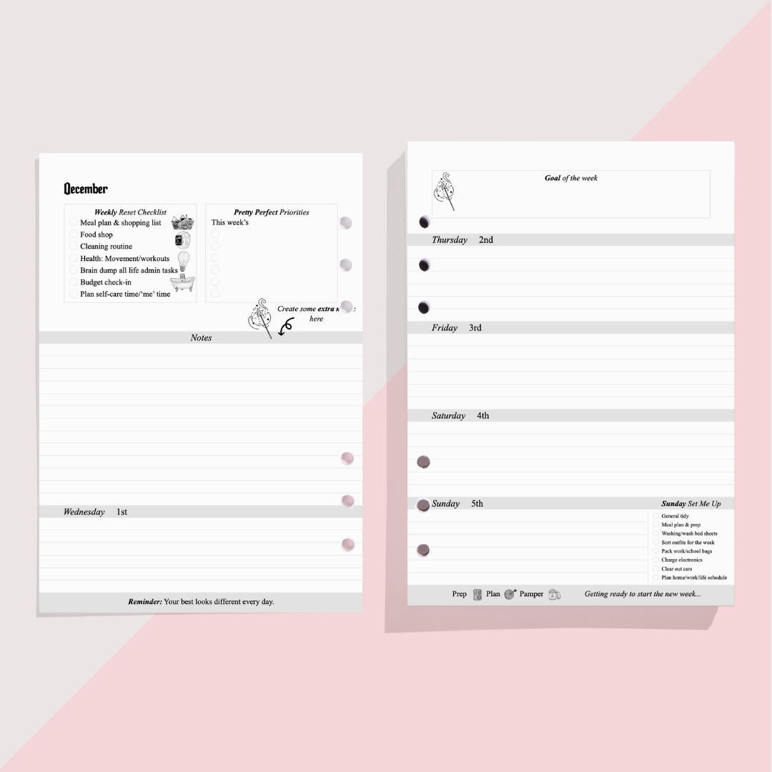 2027 WEEKLY DIARY INSERTS - PRE-ORDER DISPATCHED NOV 2026