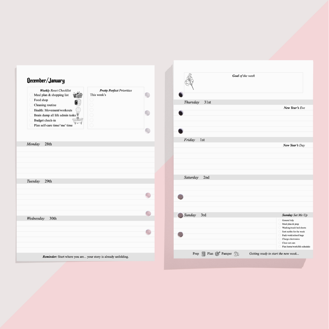 2027 WEEKLY DIARY INSERTS - PRE-ORDER DISPATCHED NOV 2026