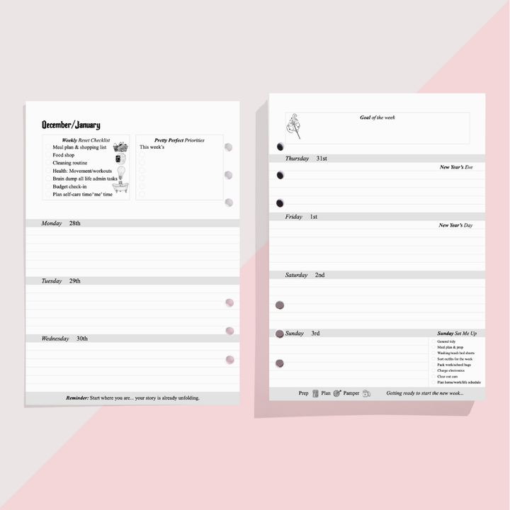 2027 WEEKLY DIARY INSERTS - PRE-ORDER DISPATCHED NOV 2026