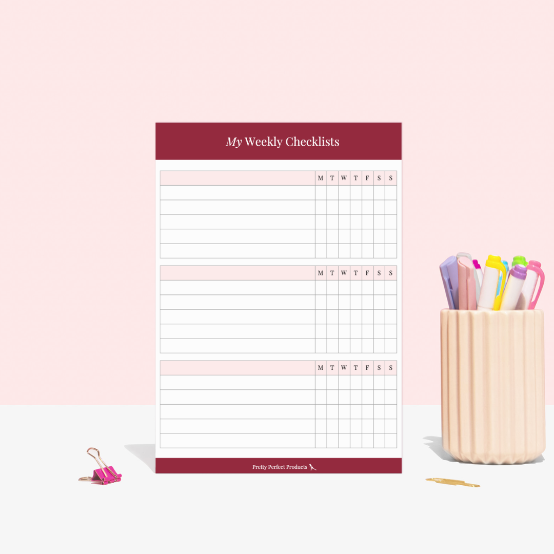 MY WEEKLY CHECKLIST PAD - A5 - DISPATCH AFTER 29TH OCTOBER