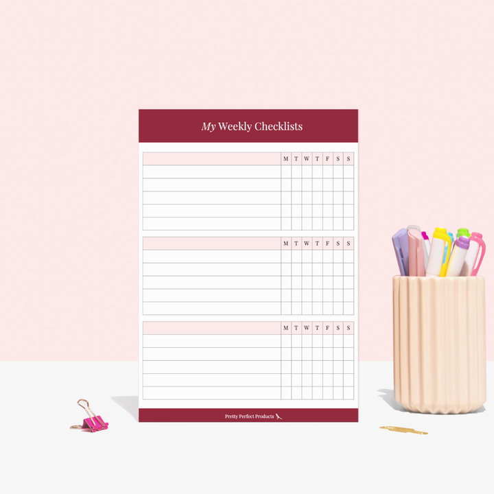 MY WEEKLY CHECKLIST PAD - A5 - DISPATCH AFTER 29TH OCTOBER