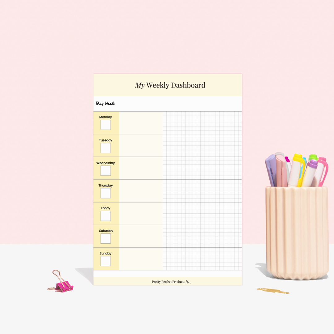 MY WEEKLY DASHBOARD PAD - A5 - DISPATCH AFTER 29TH OCTOBER