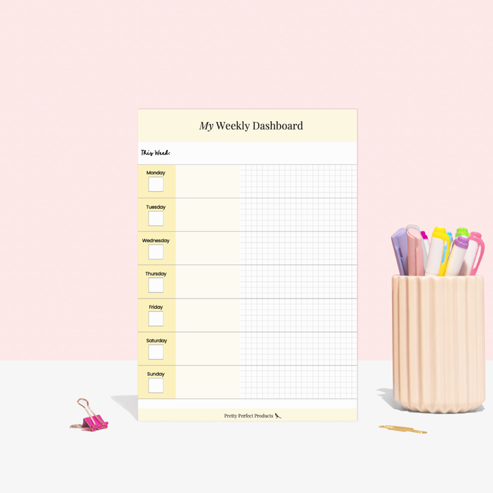 MY WEEKLY DASHBOARD PAD - A5 - DISPATCH AFTER 29TH OCTOBER