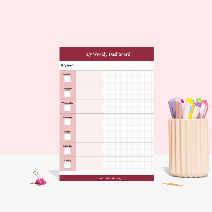 MY WEEKLY DASHBOARD PAD - A5 - DISPATCH AFTER 29TH OCTOBER
