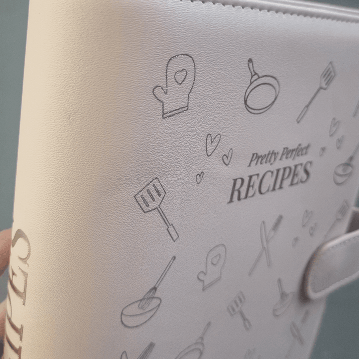 SECONDS SALE - PRETTY PERFECT RECIPE BINDER (BINDER & DIVIDERS ONLY)