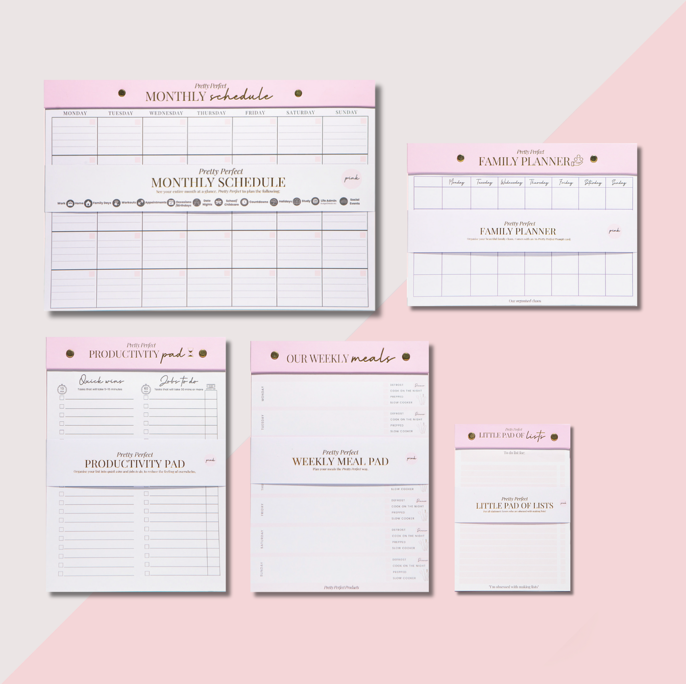 THE FAMILY PLANNER BUNDLE - 5 PADS - PRE-ORDER DUE END NOVEMBER