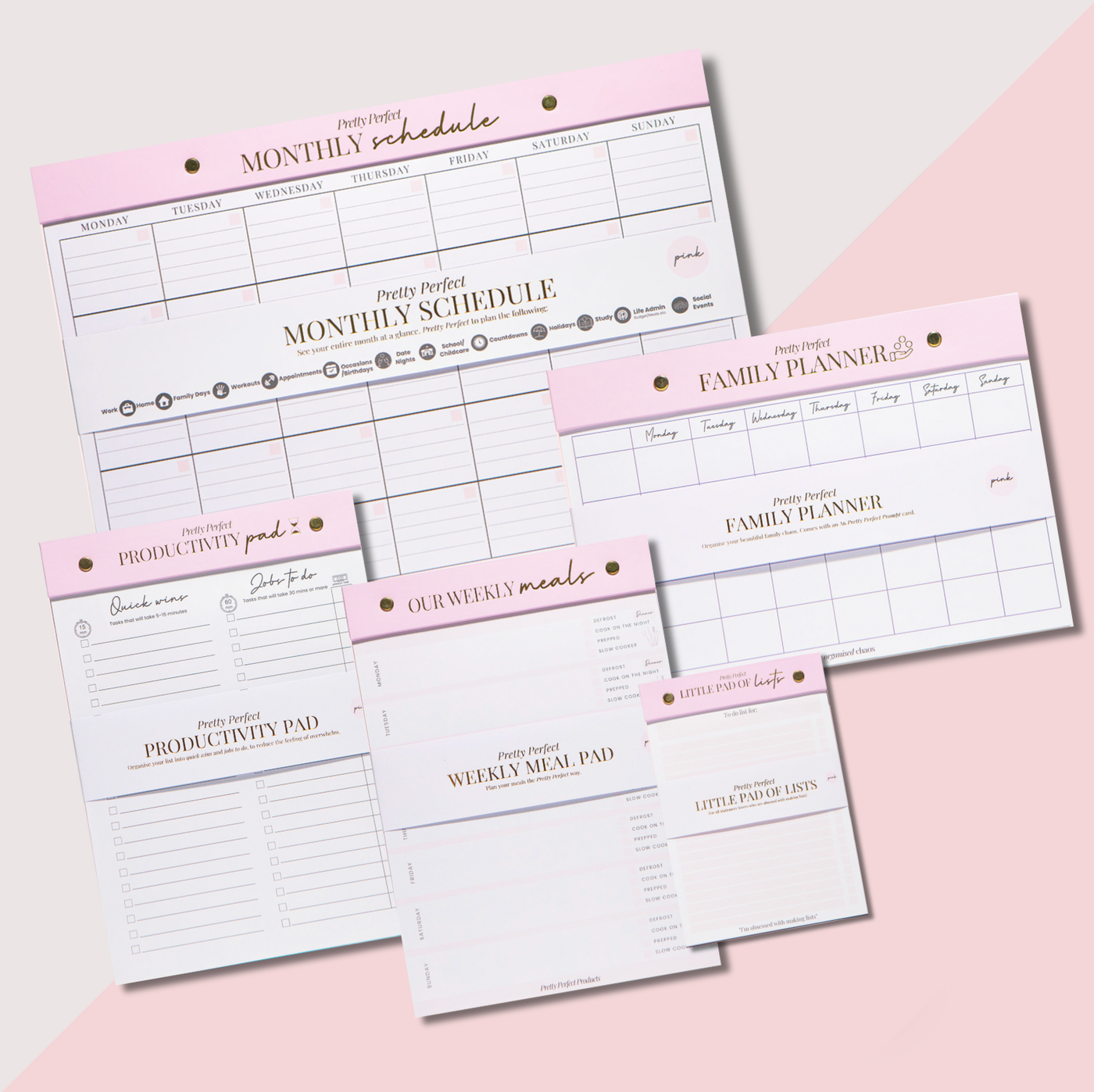 THE FAMILY PLANNER BUNDLE - 5 PADS - PRE-ORDER DUE END NOVEMBER