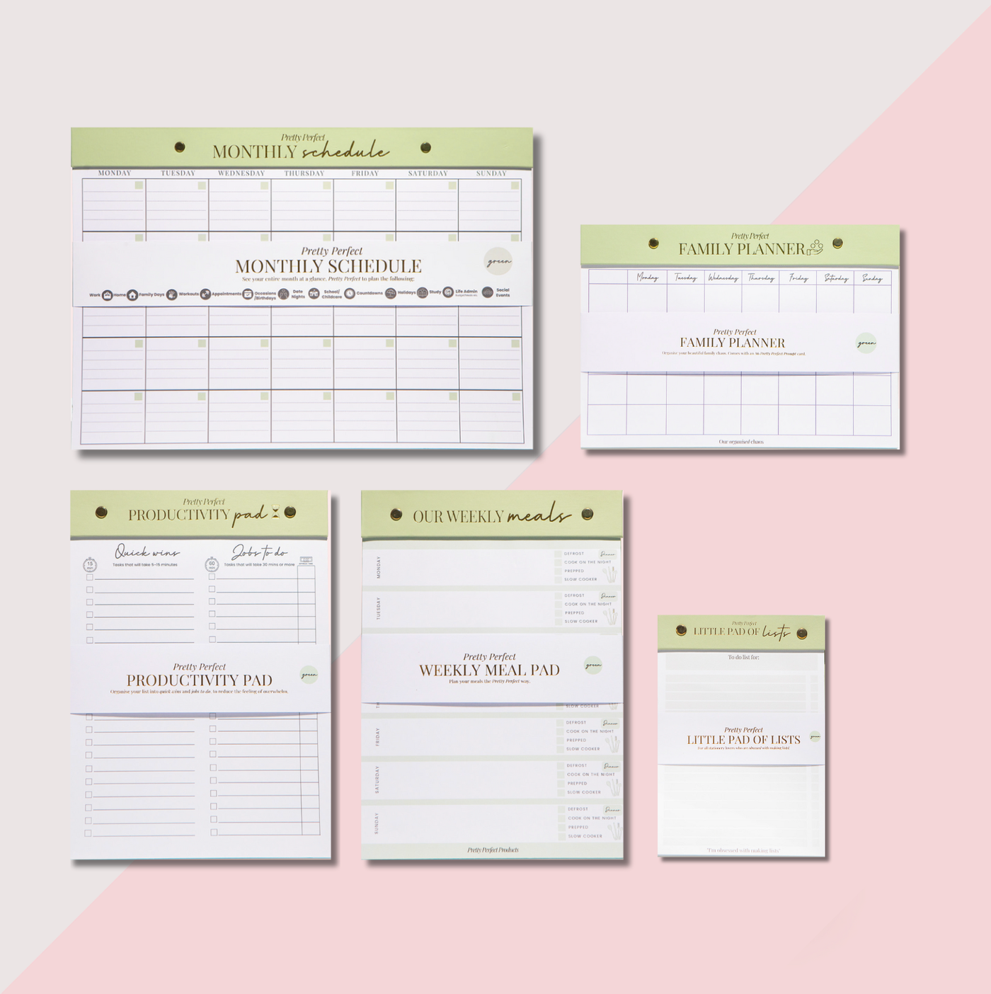 THE FAMILY PLANNER BUNDLE - 5 PADS - PRE-ORDER DUE END NOVEMBER