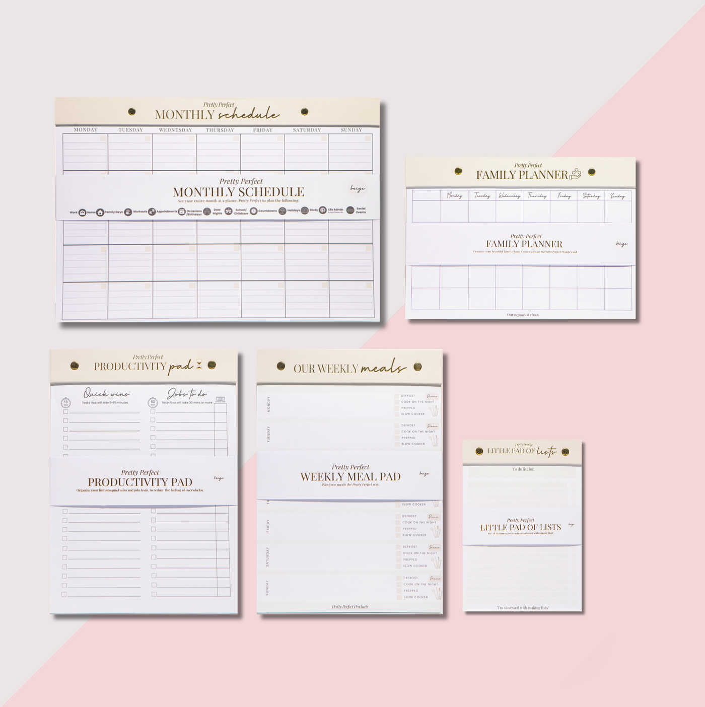 THE FAMILY PLANNER BUNDLE - 5 PADS - PRE-ORDER DUE END NOVEMBER