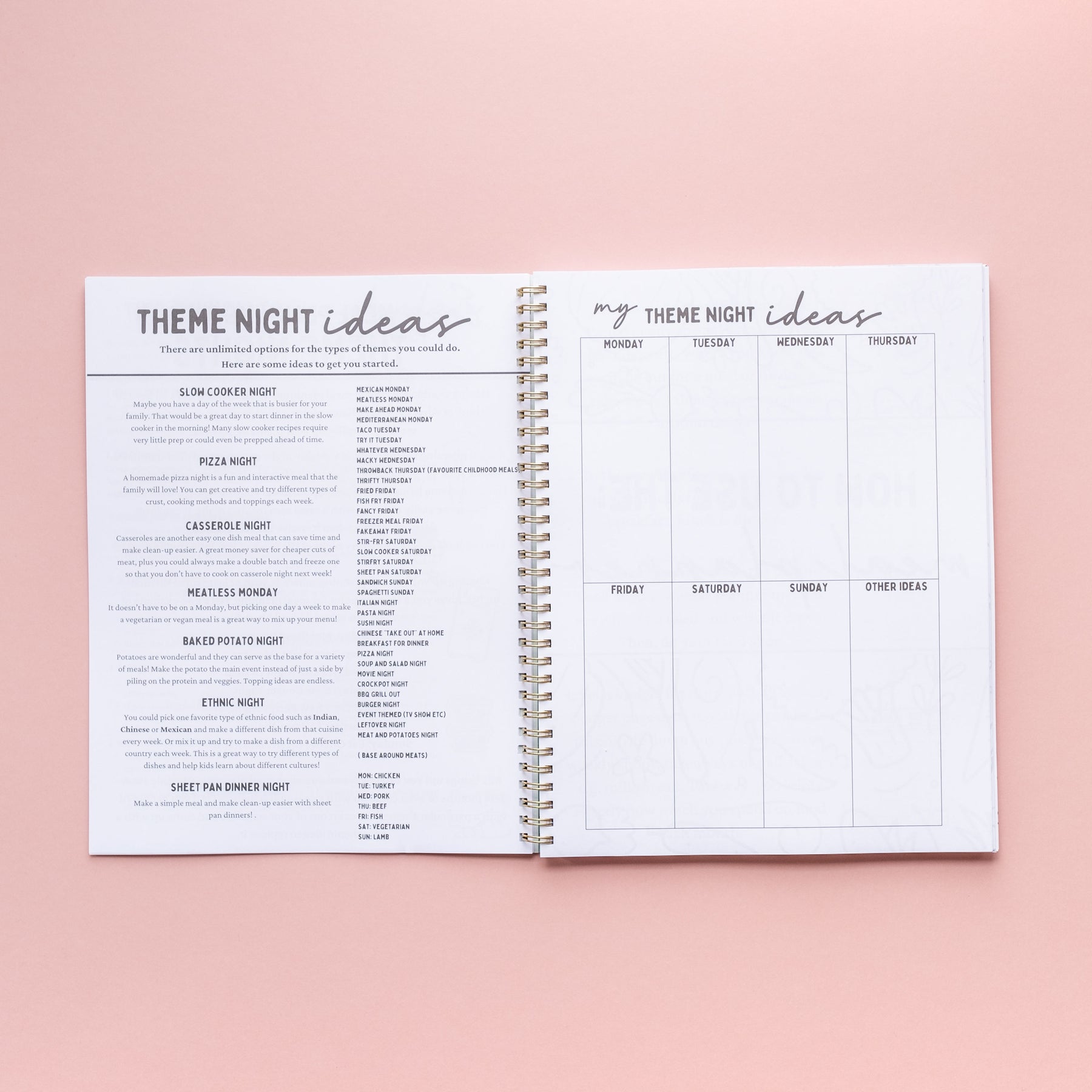 Meal Planner Pretty Perfect Products