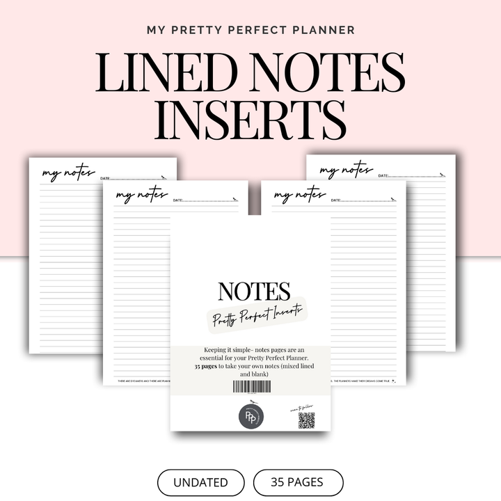 LINED NOTES INSERTS