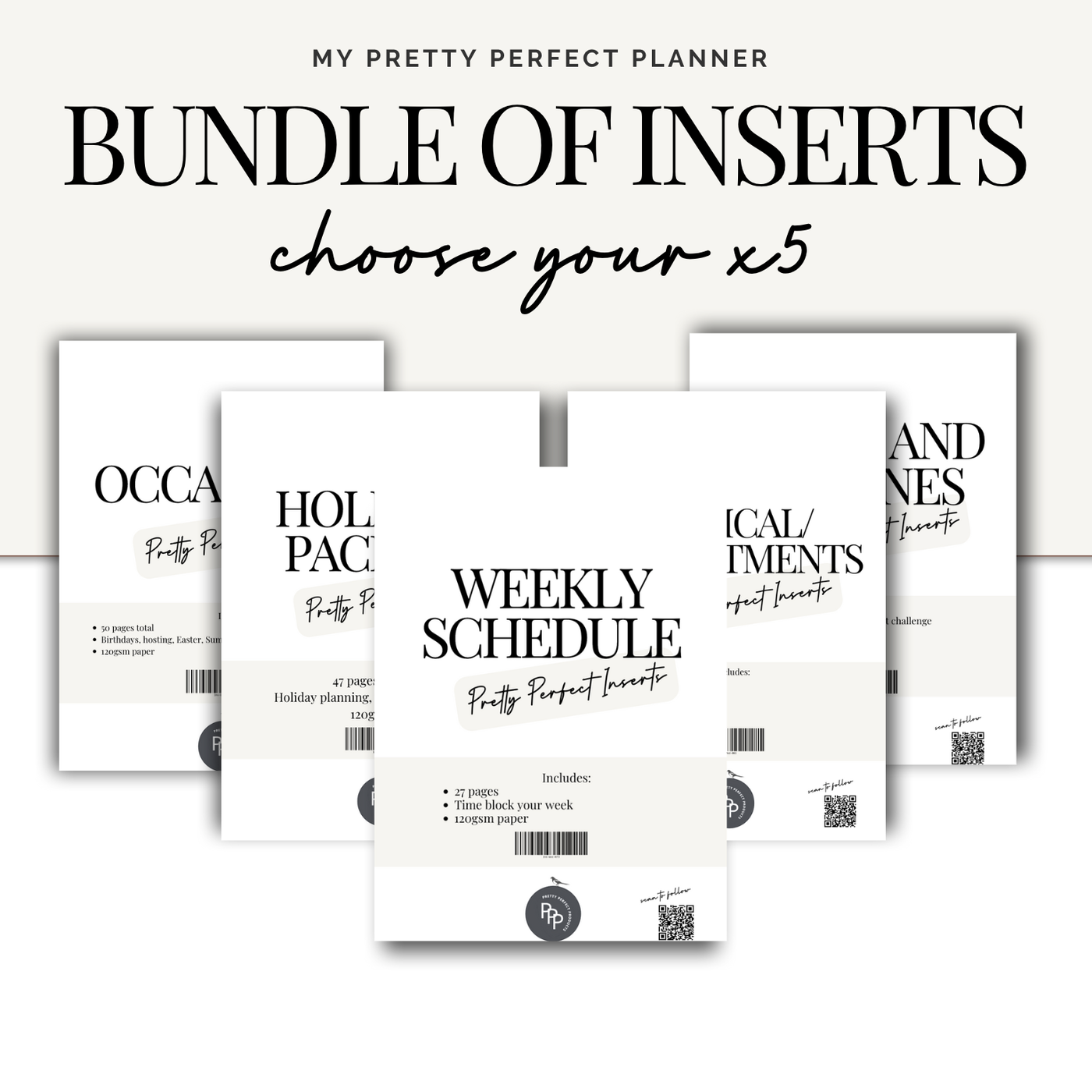 INSERTS - BUNDLE OF x5