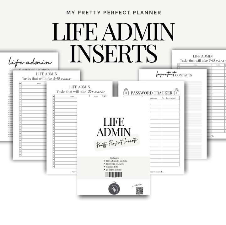 LIFE ADMIN INSERTS