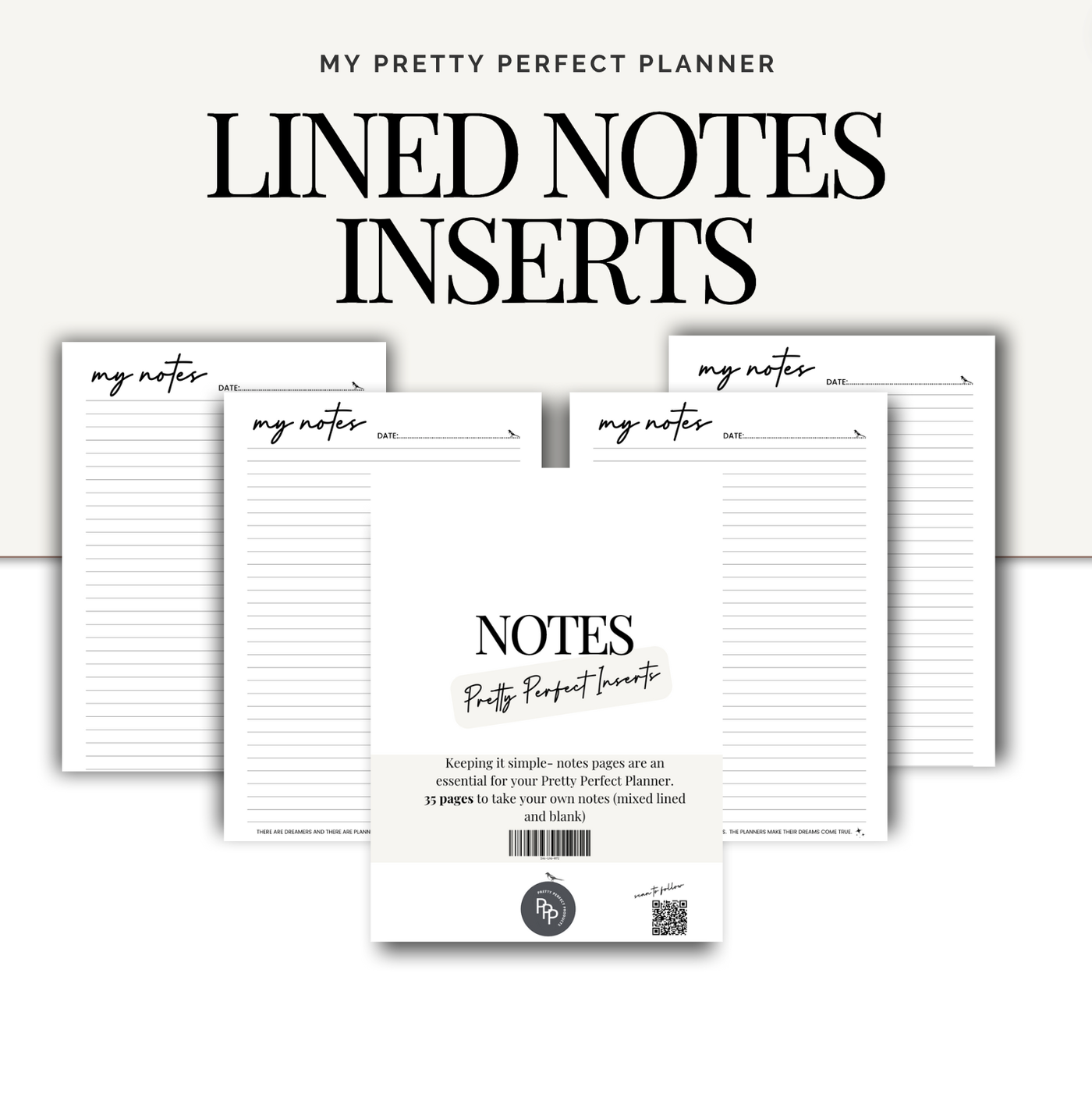 LINED NOTES INSERTS