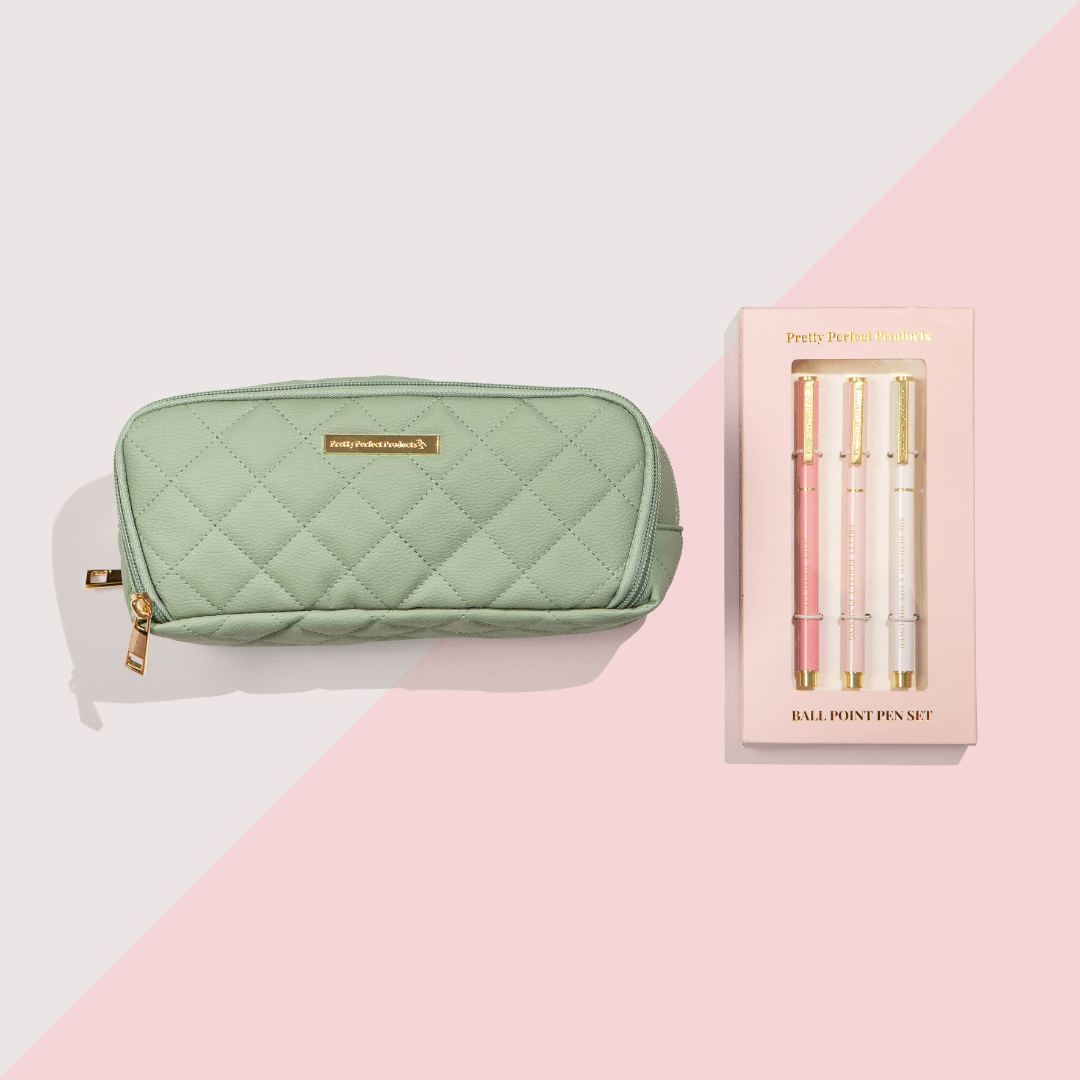 LUXURY PENCIL CASE & PENS SET - EXCLUSIVE