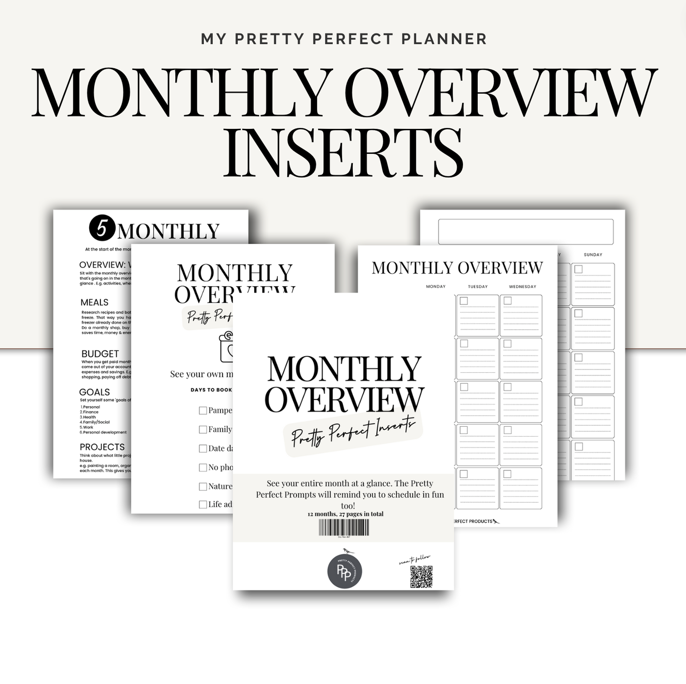 MONTHLY OVERVIEW INSERTS