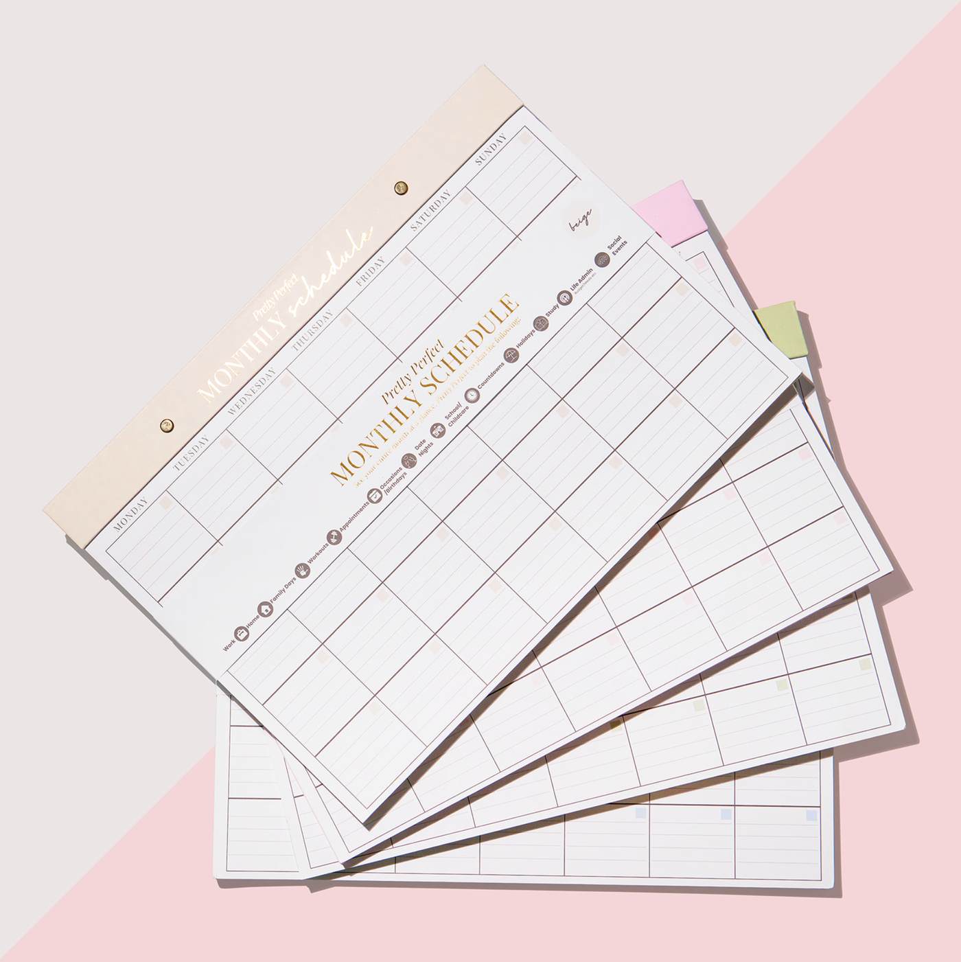 MONTHLY SCHEDULE PAD - A3