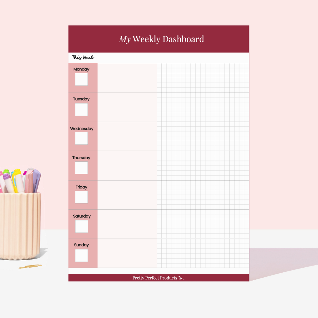 MY WEEKLY DASHBOARD PAD - A4 - DISPATCH AFTER 29TH OCTOBER