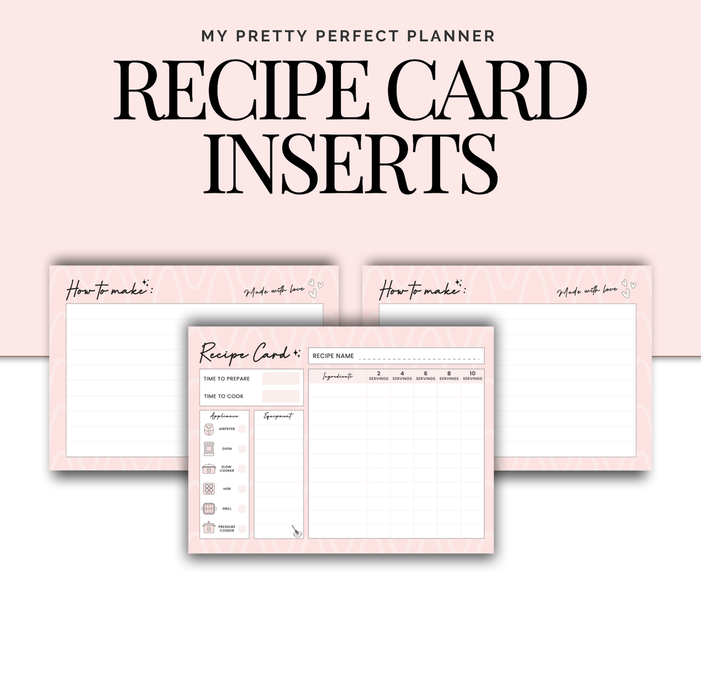 RECIPE CARD INSERTS