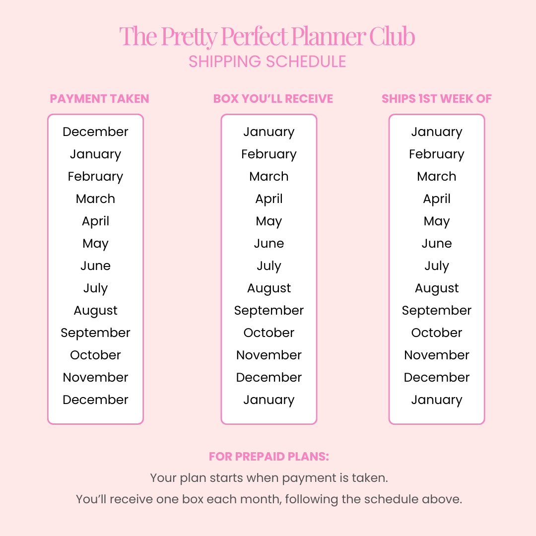 MONTHLY SUBSCRIPTION BOX - PRETTY PERFECT PLANNER CLUB