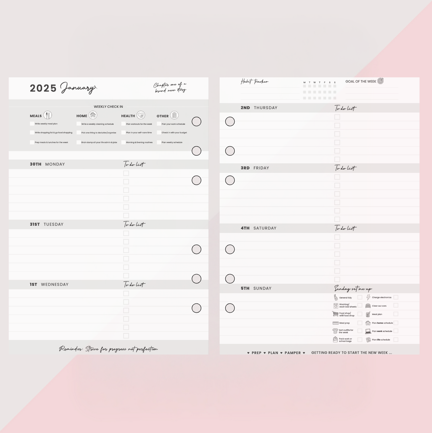 2025 WEEKLY DIARY INSERTS - PRE-ORDER (DUE TO DISPATCH DECEMBER)