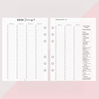 2025 WEEKLY SCHEDULE DIARY INSERT - PRE-ORDER (DUE TO DISPATCH DECEMBER)