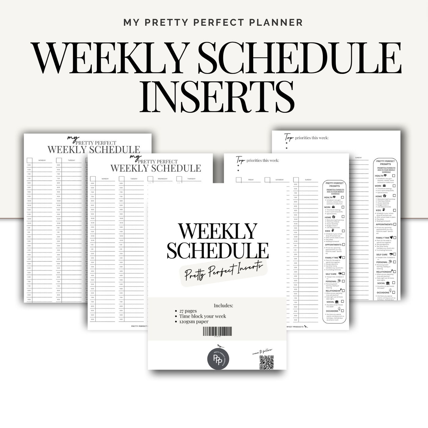 WEEKLY SCHEDULE INSERTS